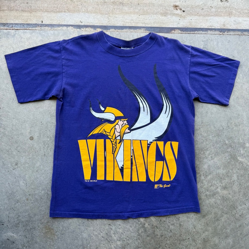 Vintage 1993 Minnesota Vikings T Shirt The Game Purple NFL XL Single Stitch 90s